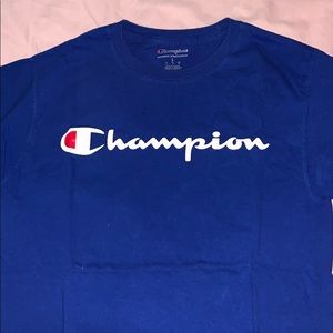 blue champion t shirt
